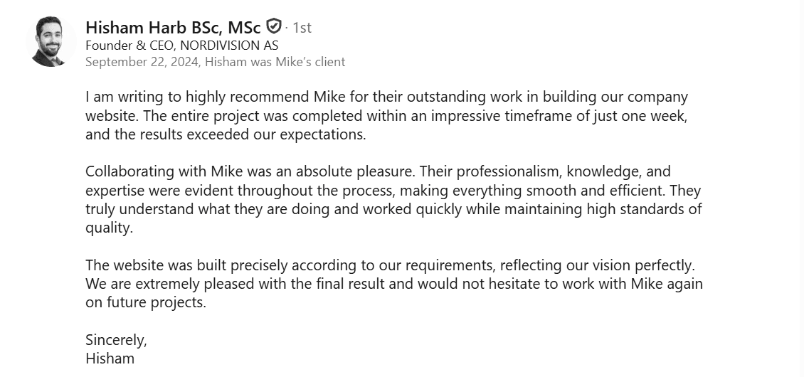 LinkedIn Recommendation 2