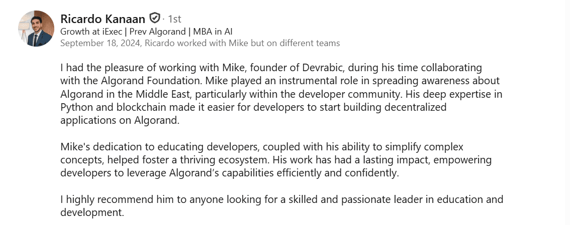 LinkedIn Recommendation 3