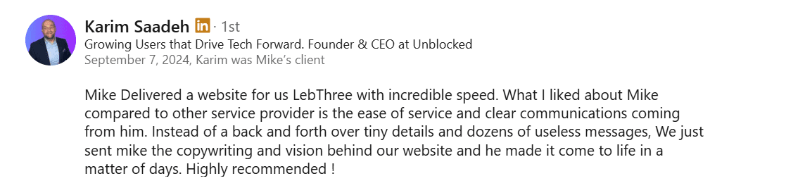 LinkedIn Recommendation 4